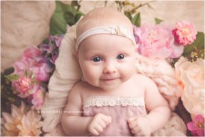 Northwest Arkansas Baby Photographer | 3 month old baby girl milestone photo session | Erica Kirby Photography Bentonville AR