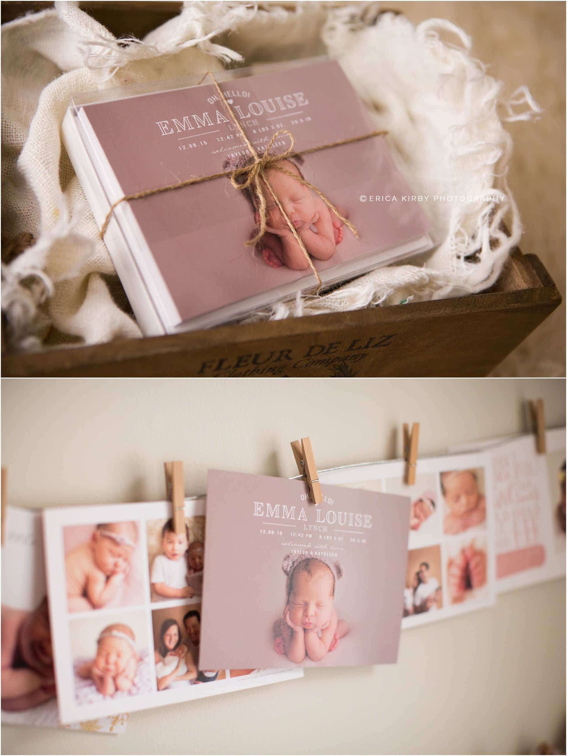 Newborn Birth Announcements double sided press cards from Millers Lab