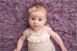 4 Month old baby milestone session with lavender styling and tulips in Bentonville AR | NWA baby photographer Erica Kirby Photography
