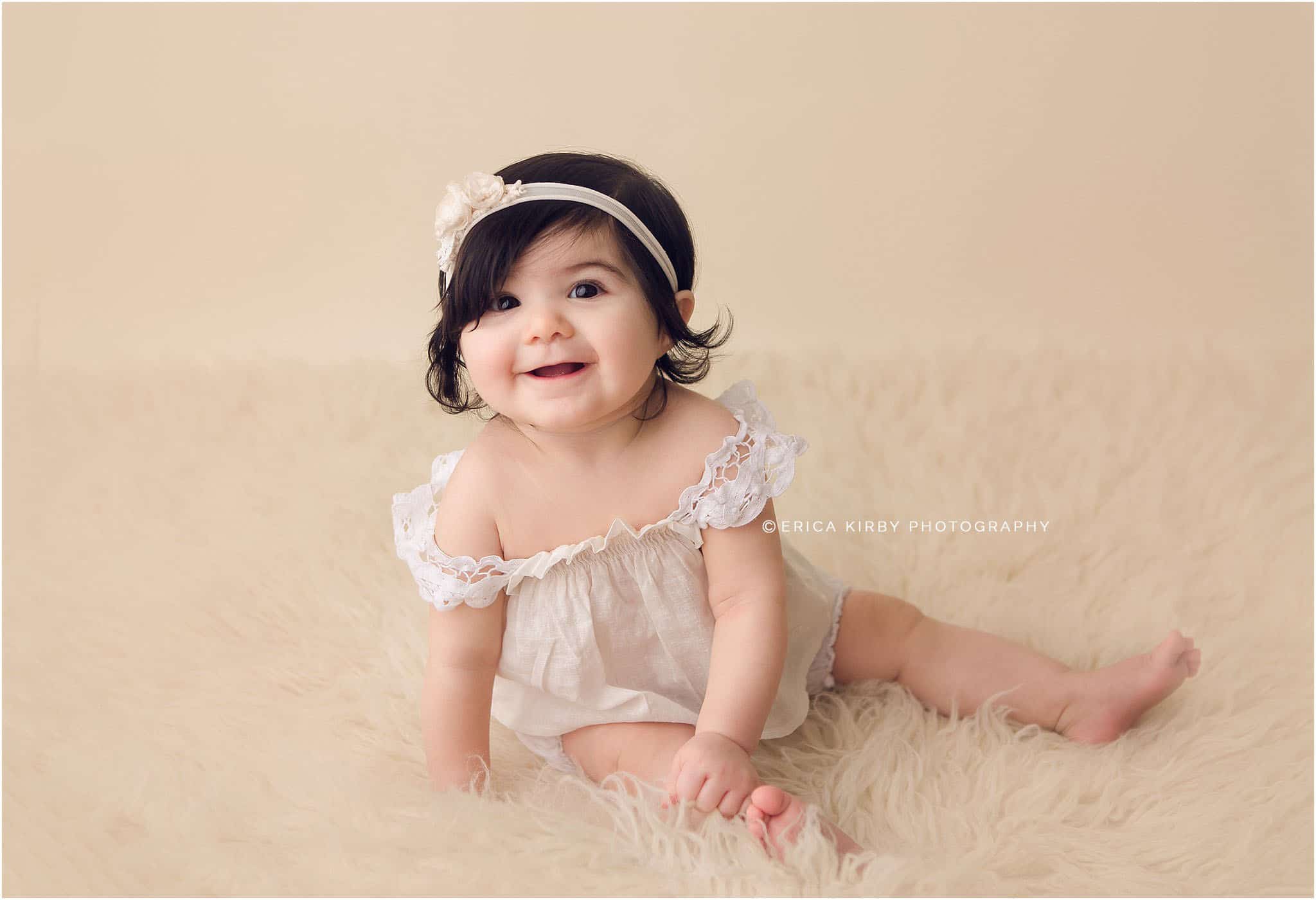 NWA Baby Photographers | 6 month old baby girl milestone session in Bentonville Arkansas | Erica Kirby Photography