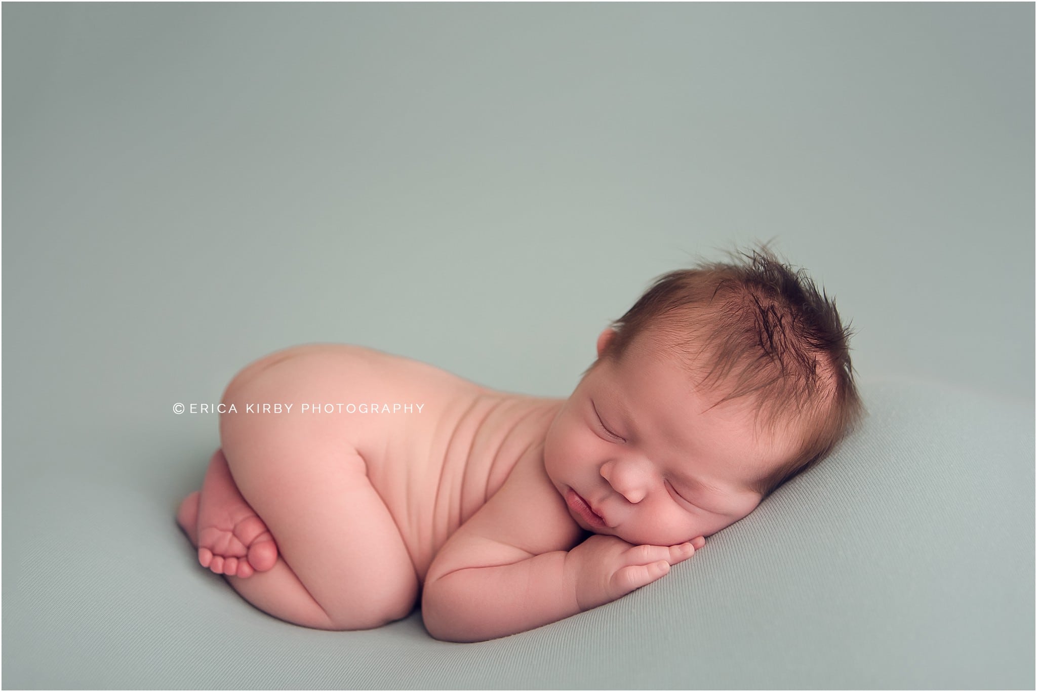 Newborn Photography NWA | Baby boy newborn photography session in Bentonville Arkansas | baby on blue background erica kirby photography
