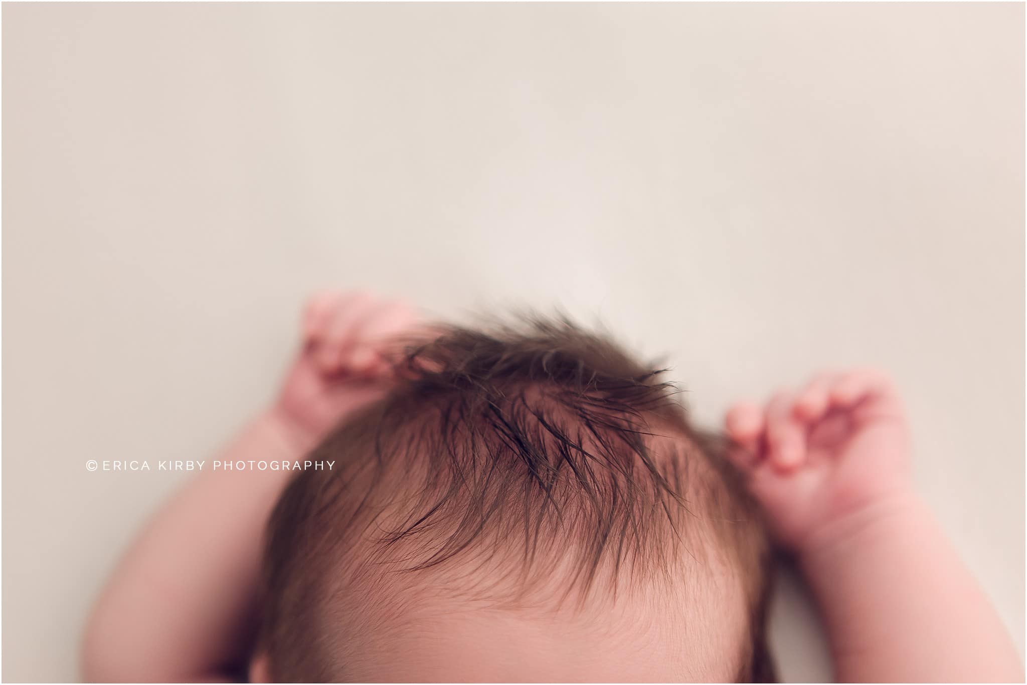 Newborn Photography NWA | Baby boy newborn photography session in Bentonville Arkansas | baby on cream background unposed