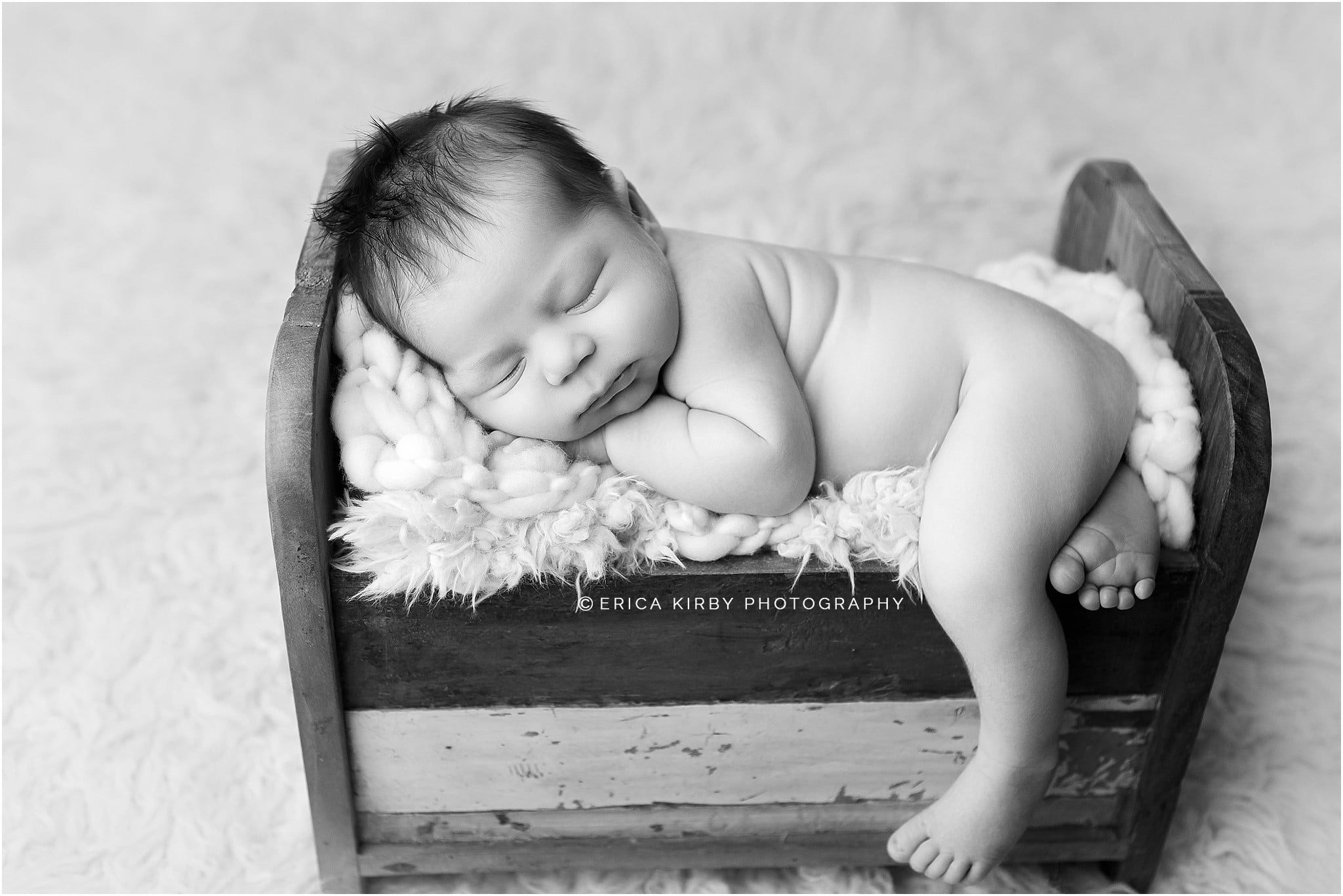 NWA Newborn Photographers | Baby boy newborn photography session in Bentonville Arkansas | neutral newborn poses the original photo blocks props little bed