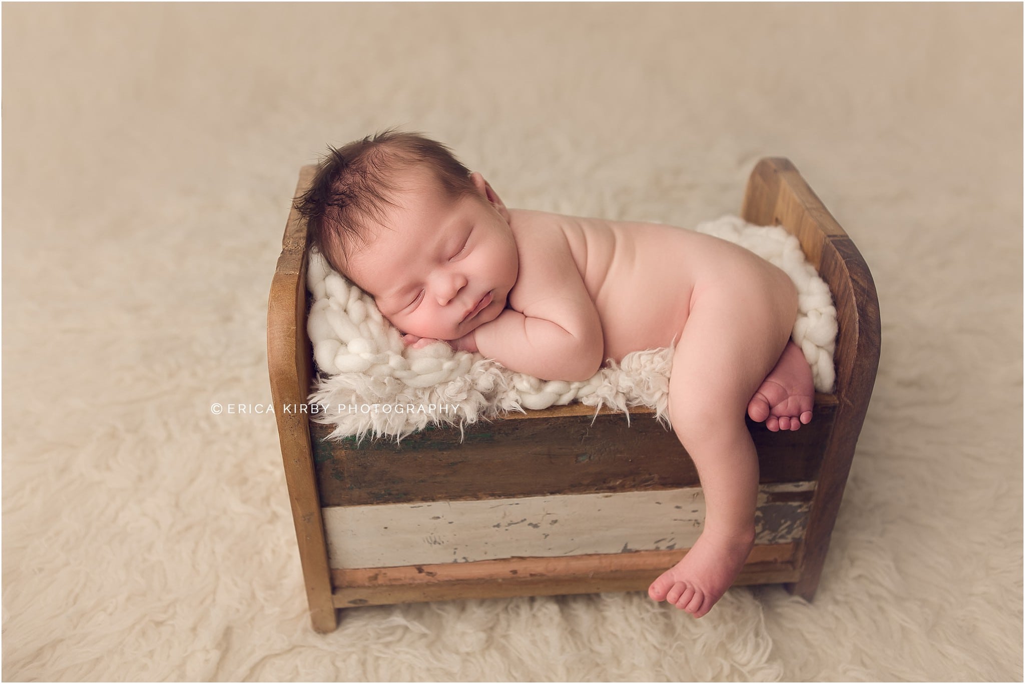 Newborn Photography NWA | Baby boy newborn photography session in Bentonville Arkansas | neutral newborn poses the original photo blocks props little bed