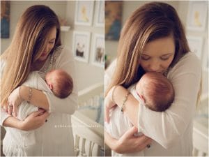 Newborn Photography Fayetteville AR | Baby boy newborn session with blues and tans lifestyle and studio | Erica Kirby Photography