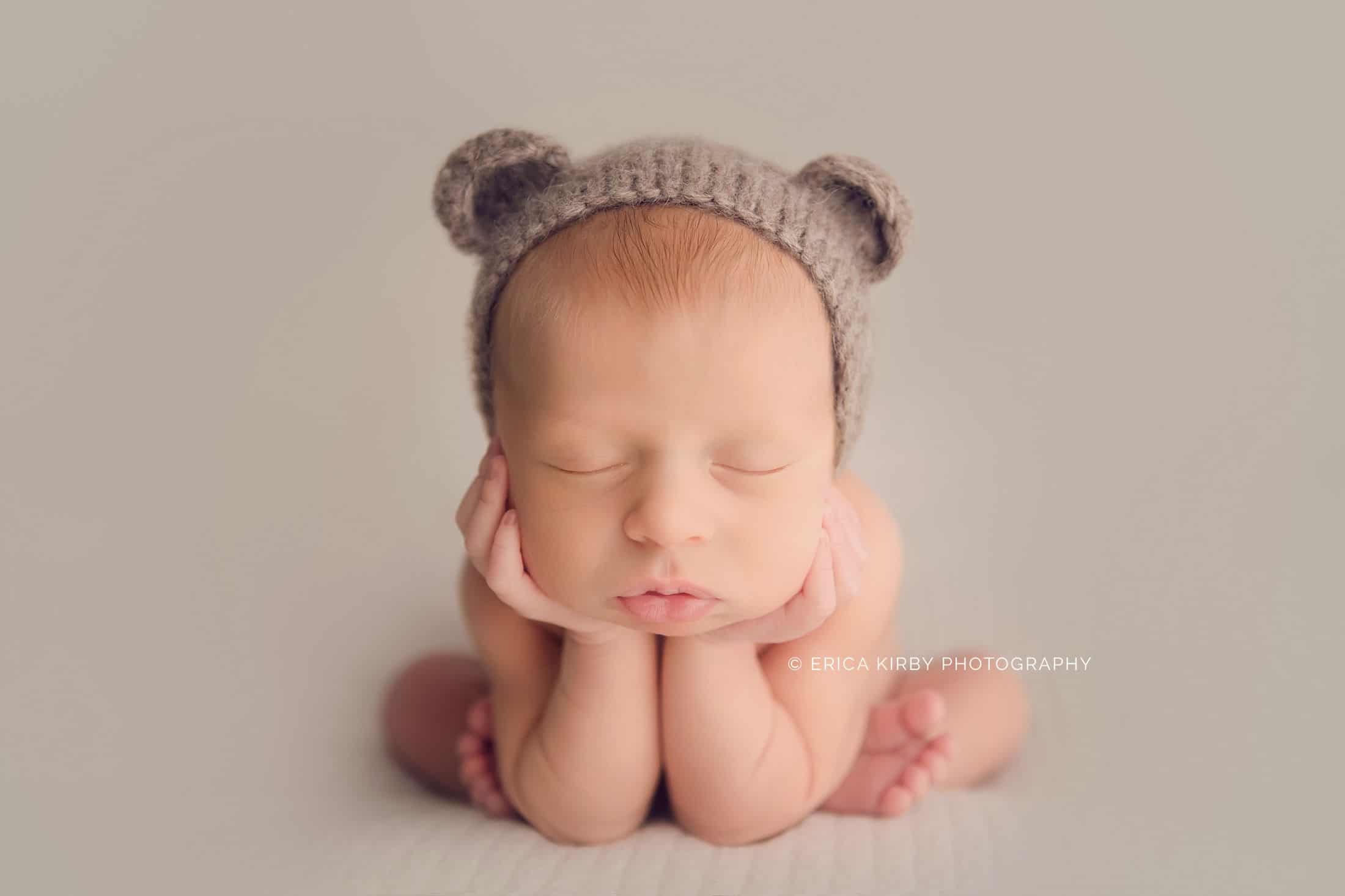 Newborn Photographers NWA | Newborn baby boy photo session in Bentonville AR studio baby sleeping | Erica Kirby Photography 