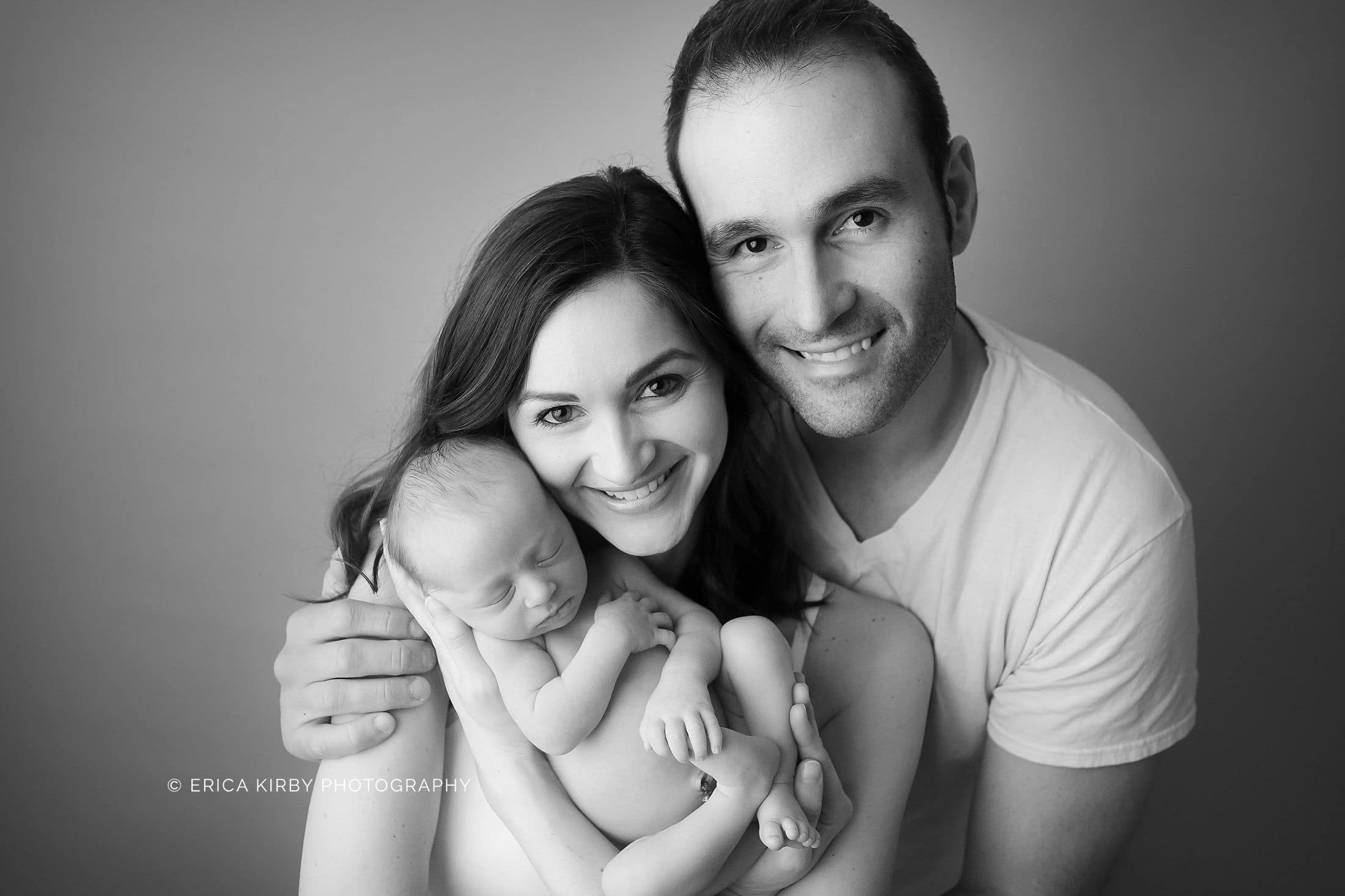 Newborn Photographers NWA | Newborn baby boy photo session in Rogers AR baby with mom and dad | Erica Kirby Photography 
