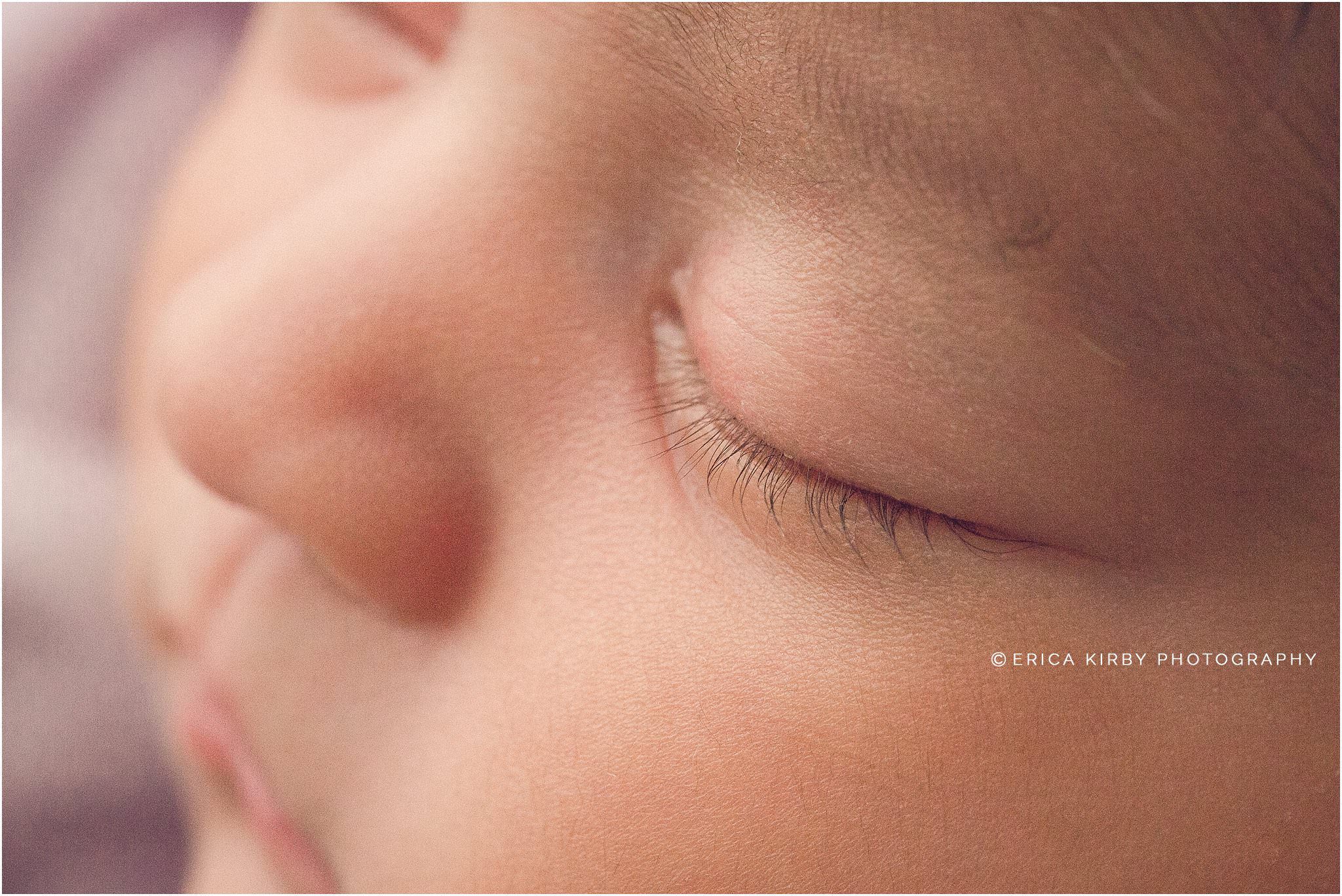 Newborn Baby Photographer Bentonville - hispanic newborn baby girl newborn session in northwest arkansas swaddled and sleeping - newborn photo session simple timeless poses
