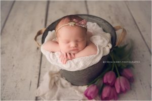 Studio Newborn Photography Bentonville AR - baby girl newborn baby session soft and simple - Erica Kirby Photography