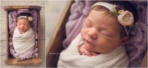 Newborn Photographers NWA - baby girl newborn photo session in Bentonville AR studio - Erica Kirby Photography