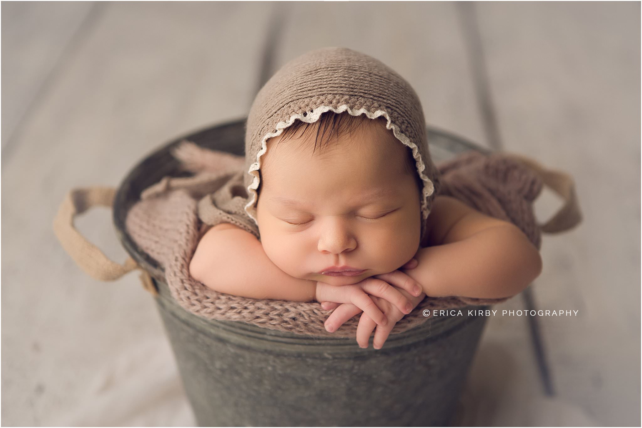 Studio Newborn Session Northwest Arkansas - baby girl newborn session with soft colors classic posing in studio - erica kirby photography