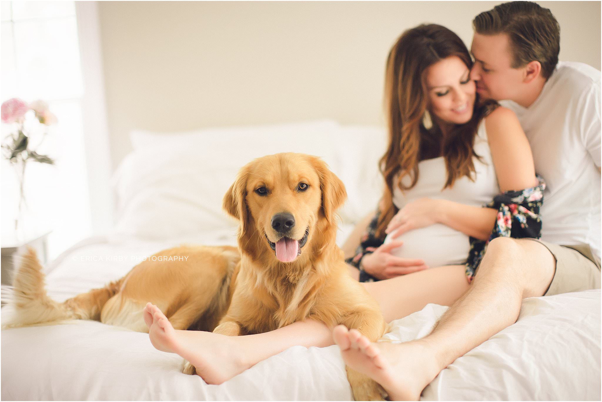 Maternity Photography Northwest AR - in home lifestyle maternity session in northwest arkansas with dog fayetteville rogers bentonville ar - erica kirby photography