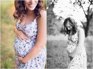 Northwest AR Maternity Photography - Bentonville Rogers Fayetteville Arkansas pregnancy photographer - maternity photo session in grassy field at sunset in NWA - Erica Kirby Photography