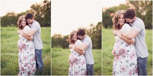 Northwest AR Maternity Photography - Bentonville Rogers Fayetteville Arkansas pregnancy photographer - maternity photo session in grassy field at sunset in NWA - Erica Kirby Photography