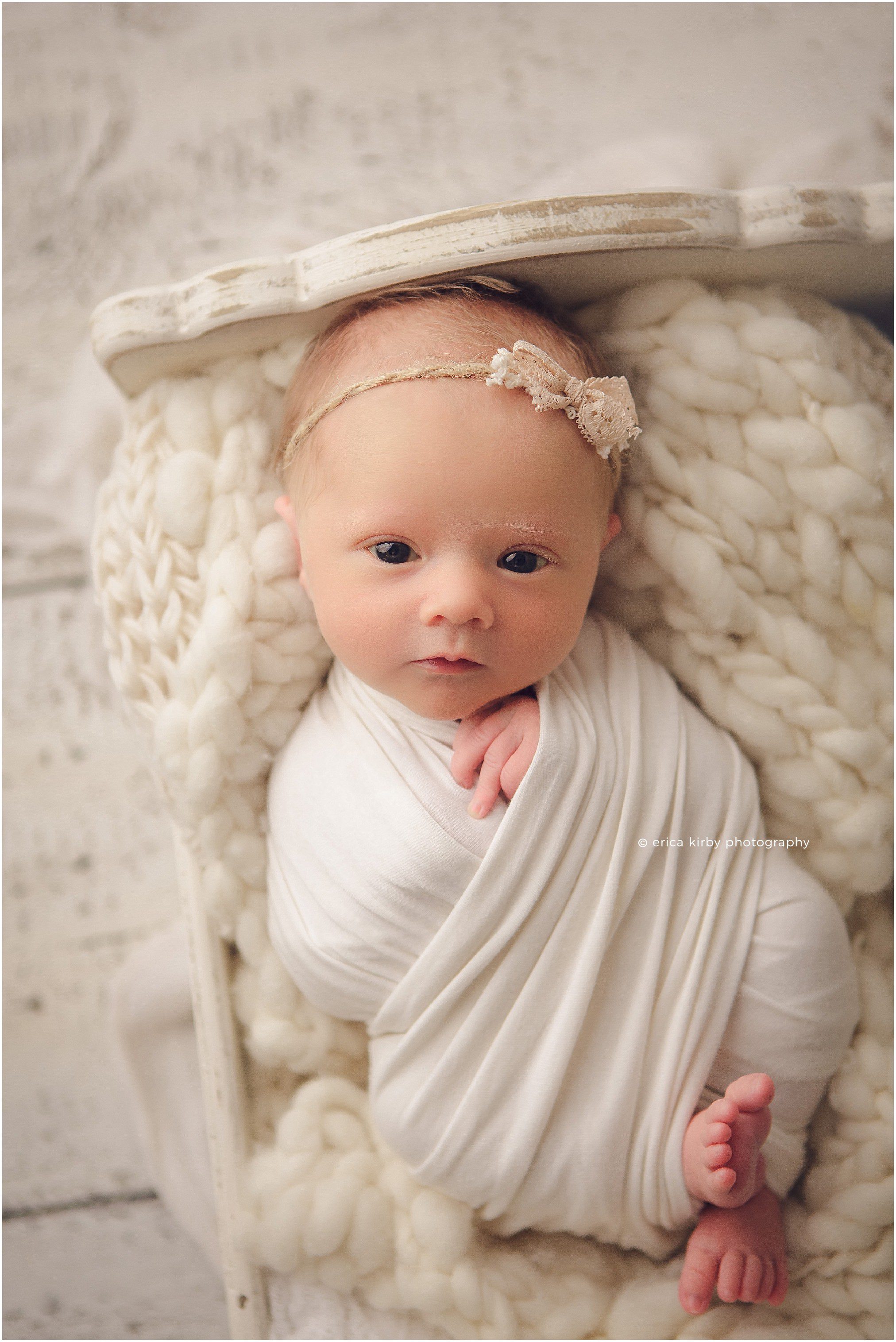 newborn studio photography fayetteville arkansas - baby girl newborn session classic timeless soft tones - northwest arkansas best photographer erica kirby