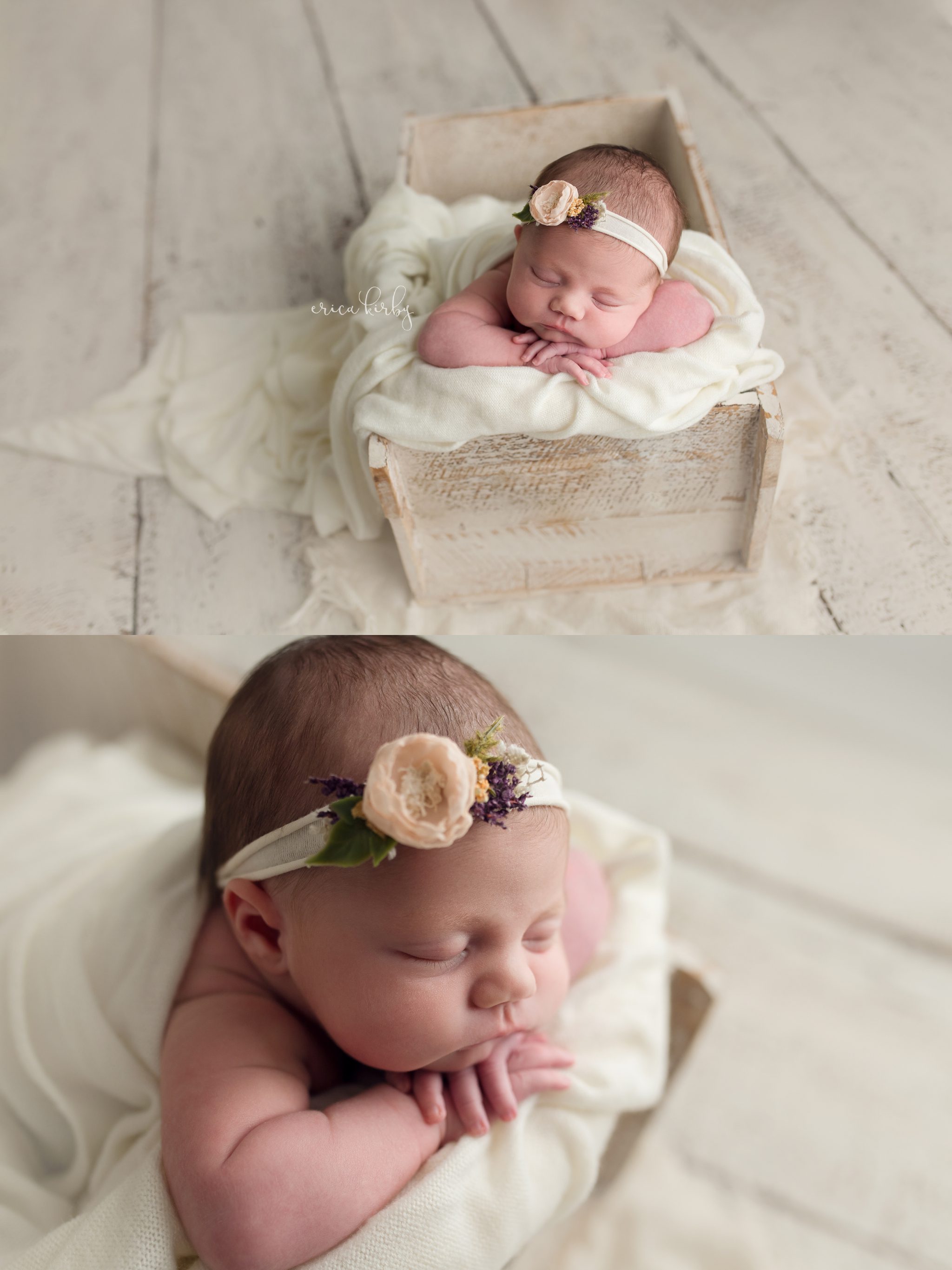 Northwest AR Newborn Studio Photography - baby girl newborn photography session in bentonville arkansas studio - erica kirby photography