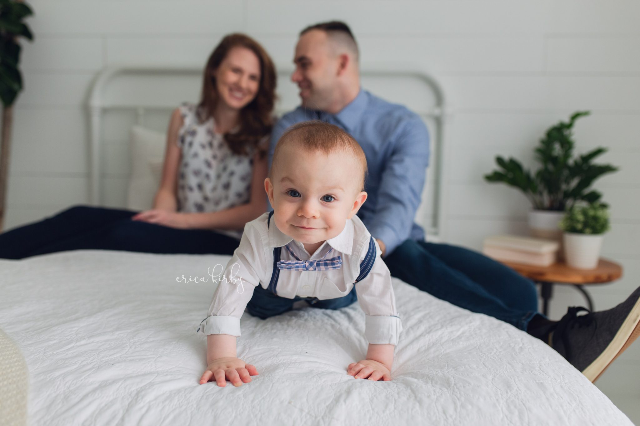 One Year Old Milestone Photographer NWA - studio family portraits for first birthday portraits - Erica Kirby Photography