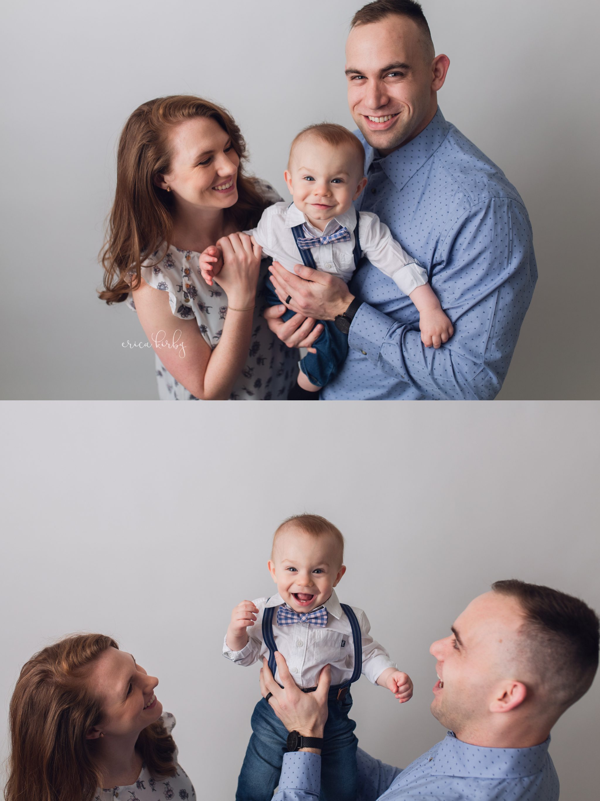 One Year Old Milestone Photographer NWA - studio family portraits for first birthday portraits - Erica Kirby Photography