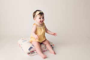One Year Old Cake Smash Session Bentonville AR - simple first year photo shoot - Erica Kirby Photography NWA
